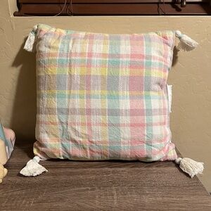 Target Spritz Pastel Plaid Spring Easter Throw Pillow Pink Yellow Blue Purple